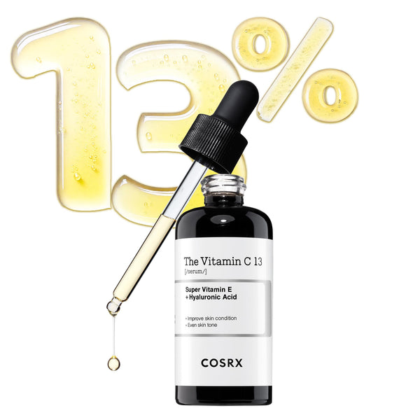 COSRX Pure Vitamin C 13% Serum with Vitamin E &amp; Hyaluronic Acid, Brightening &amp; Hydrating Facial Serum for Fine Lines, Uneven Skin Tone &amp; Dull Skin, 0.67fl.oz/20ml, Animal Testing-Free, Korean Skincare