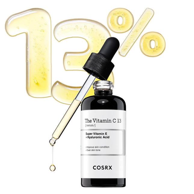 COSRX Pure Vitamin C 13% Serum with Vitamin E &amp; Hyaluronic Acid, Brightening &amp; Hydrating Facial Serum for Fine Lines, Uneven Skin Tone &amp; Dull Skin, 0.67fl.oz/20ml, Animal Testing-Free, Korean Skincare