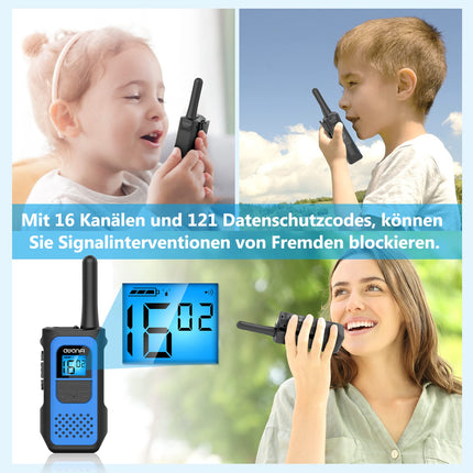 Walkie Talkie, AWANFI Walkie Talkie Set of 3 for Adults and Children, Rechargeable Walkie Talkie with Li-ion Battery, 16 Channels VOX Radio, Walkie Talkie with Type C Charging Cable for Biking, Camping, Hiking