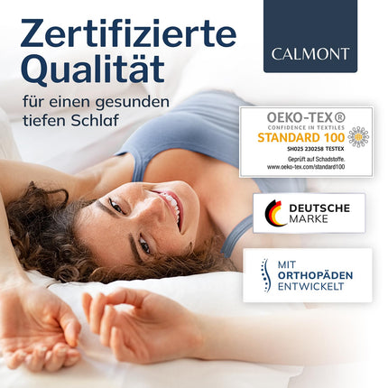 CALMONT - Orthopedic pillow for all sleep types | Neck support pillow for restful sleep | Memory foam pillow for ideal adjustment | Pillow for neck pain | Ergonomic pillow (White)
