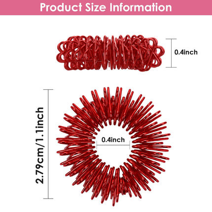 8 Piece Acupressure Ring Set, Massage Rings for Finger Acupressure Ring, Massage Ring for Stress Reducer and Promoting Blood Circulation, Finger Massage or Toe Massage