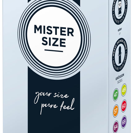 MISTER SIZE Condoms – Extra Thin &amp; Ultra-Thin – Realistic Feel &amp; Extra Moist – Perfect Fit – Made from Natural Rubber Latex for a Natural Feel &amp; Maximum Safety (10 Pack, 53mm)