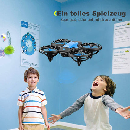 4DRC V8 Mini Drone for Kids, RC Quadcopter Mini Drone with 3 Batteries, 27 Min. Long Flight Time, Hand Sensor, Automatic Altitude Hold, 360° Rolling, Headless Mode, One-Key Start for Beginners, Blue