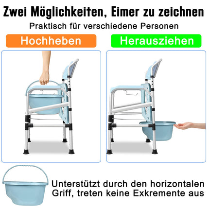 ACXIN Height Adjustable Commode Chair, Non-Slip Commode Chair, Bedside Table, Shower Chair with Armrest and Toilet, High-Quality Bath Chair