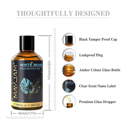 MAYJAM White Musk Oil 100ml, Premium Fragrance Oil for Essential Oil Diffuser, Aromatherapy, Home, Oil Burner
