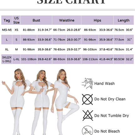 Maeau women's jumpsuit wetlook glitter bodysuit latex short sleeve playsuit figure-hugging cat jersey PU high gloss catsuit hip skirt front zip wrap skirt M