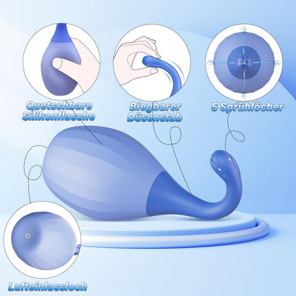 Anal douche for anal sex enema intimate shower for women - 300ml silicone anal douche for men and women with flexible enema shower nozzle, anti-backflow vaginal douche irrigator for colon irrigation anal douche