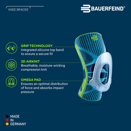 BAUERFEIND knee support “Knee Support” with silicone ring, can be worn on the right or left side