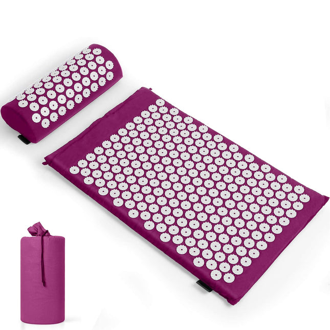 Acupressure mat Acupressure set Acupressure mat with pillow Nail mat Flower field mat Needle mat/needle stimulation mat Needle board Yantra mat Prana mat Acupuncture mat, purple