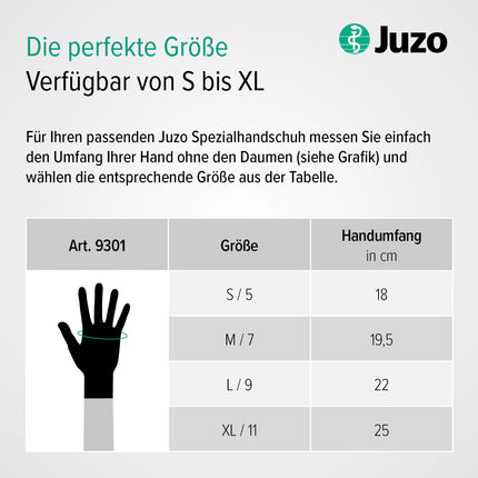 Juzo special gloves for compression stockings, donning aid, with non-slip coating, mint green-grey, size M/7