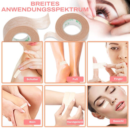 3M Micropore Tape Nonwoven Plaster Skin-Colored with Application Tips by P-Beauty - Medical Adhesive Tape Eyelash Extension, Skin Plaster Hypoallergenic, Breathable, Waterproof (1.25cm x 9.14m, 1 Roll)