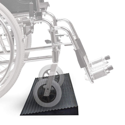 Wiltec door threshold ramp 900x150x25 mm for wheelchair &amp; rollator, black, wheelchair ramp made of solid rubber, non-slip surface, curb ramp can be shortened