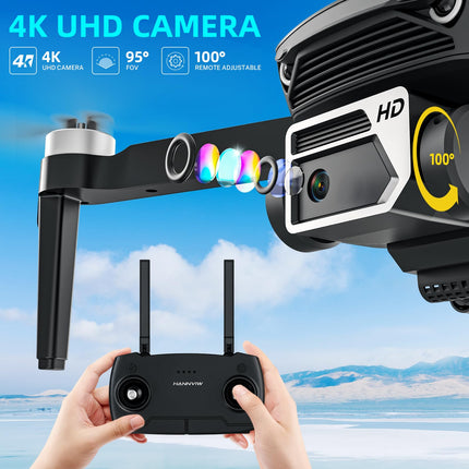 HANNVIW H220 GPS Drone with 4k Camera for Adults, Under 249g, RC Quadcopter 5G FPV Transmission, Brushless Motor, Long Range, Smart Return, Spot Mode, Follow Mode for Beginners