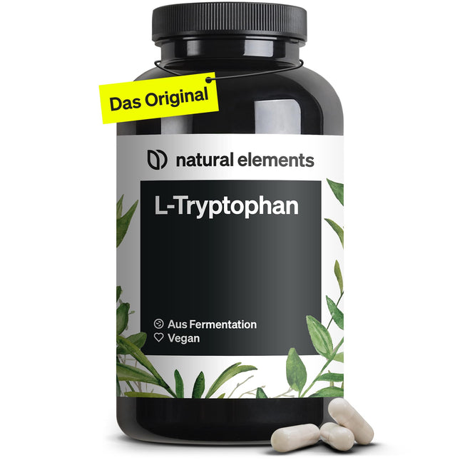 L-Tryptophan - high dose with 500mg per capsule - 240 vegan capsules - 8-month supply - From plant fermentation - Laboratory tested, no unwanted additives, vegan