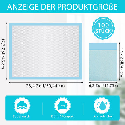 Vabrloy 100 pieces bed pads incontinence disposable, changing pads disposable 33 x 45 cm, waterproof and ultra-absorbent, incontinence bed pads disposable incontinence pads for men, disposable bed pads