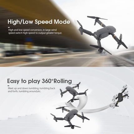 WIFI Drone, E58, Foldable 4K Aerial Camera, RC Quadcopter, 3.7V, 600mAh Li-ion Battery, RC Quadcopter Dual Camera with LED All-Round Light, Gift Choice for Boys and Girls