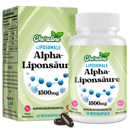 Liposomal Alpha Lipoic Acid Softgels 1500mg per serving, with Acetyl-L-Carnitine 900mg, Ubiquinol 100mg, and Vitamin E 15mg, 4-in-1 Formula (60 Caplets (1 Pack))