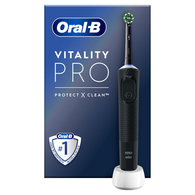 Oral-B Vitality Pro Electric Toothbrush, 1 brush head, 3 brushing modes for dental care, Designed by Braun, black