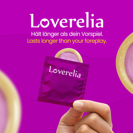 Loverelia Strong Condoms - 50 Pieces - Extra Strong - Condoms with Extra Thick Walls - Natural Rubber Latex - Vegan