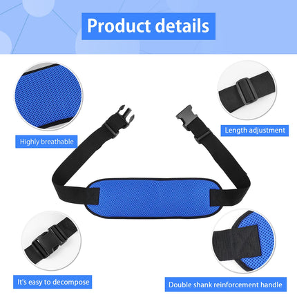 LOSCHEN Non-Slip Seat Belt Thick Chair Abdominal Area Adjustable Anti-Fall Slip with Buckle for Elderly Seniors (Blue)