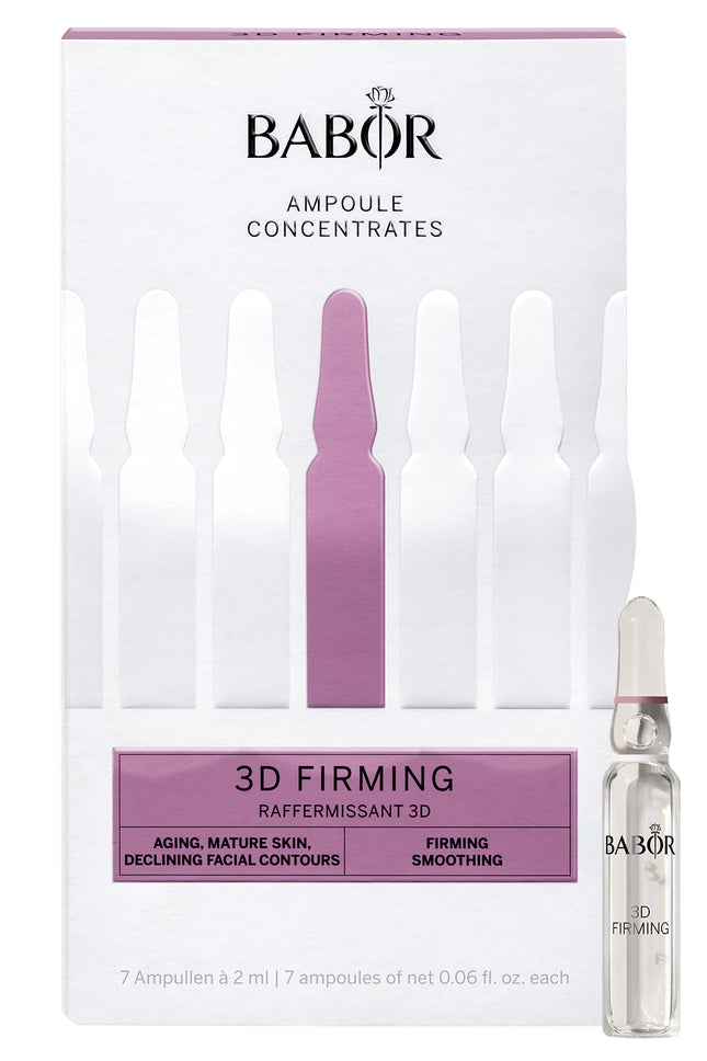 BABOR 3D Firming, Anti-Aging Serum Ampoules for the Face, With Hyaluronic Acid for More Firmness, Vegan Formula, Ampoule Concentrates, 7 x 2 ml Refreshing