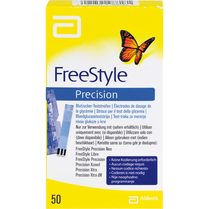 Freestyle Precision Blood Glucose Test Strips, 50 Strips