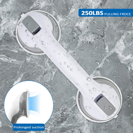 Fousenuk Grab Bars for Seniors, 2 Pack Shower Without Drilling Bathroom, Suction Cup Shower Handle with Bathtub Handle Support Handle, Disabled Toilet Grab Bar, Suction Handle Bathtub for Disabled Elderly People