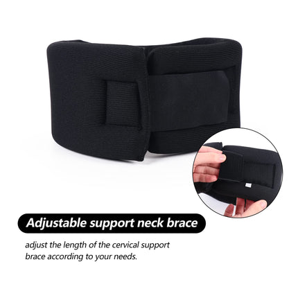 Cozyhealth Soft Foam Neck Support, Universal Cervical Collar, Adjustable Neck Support for Sleeping, Relieves Neck Pain and Spinal Pressure (Black, 3" Deep Collar, L)
