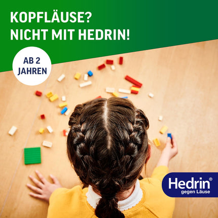 HEDRIN Once Natural, lice remedy with natural ingredients for the gentle treatment of head lice, without pesticides, alcohol, fragrances, and silicones – hypoallergenic – 100ml Lotion