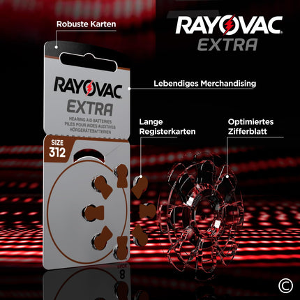 80 hearing aid batteries Rayovac Extra Size 312 with Sound Fusion Technology - 10 blisters with 8 batteries