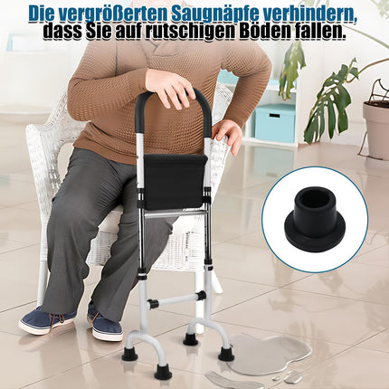 Standing aid for seniors, 6-level height-adjustable standing aid from the bed with non-slip feet, 300 lbs load-bearing carbon steel frame, standing aid for toilet &amp; chair