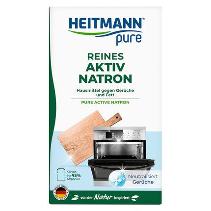 HEITMANN pure Pure Active Baking Soda | Reliably removes grease, odors, and stains throughout the home | 450 g