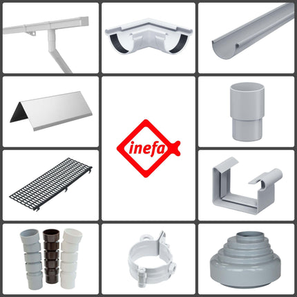INEFA rain collector for downpipe, PVC DN50 / 50mm gray water flap for rainwater downpipe, gutter accessories, Made in Germany