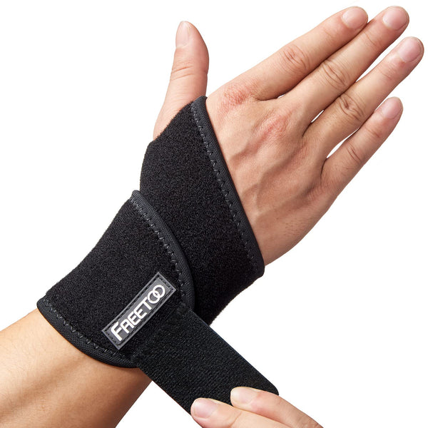 FREETOO Wrist Supports Fitness, Wrist Bandage [Right/Left], Wrist Support for Men and Women for Tendonitis, Compression Wrist Guards for Weight Training, Crossfit