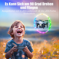 Mini Drone for Kids with LED Lights Altitude Hold and Headless Mode, 360° Flip RC Quadcopter Gifts Toy Helicopter Drone for Kids Ages 8 and Up and Beginners Boys Girls