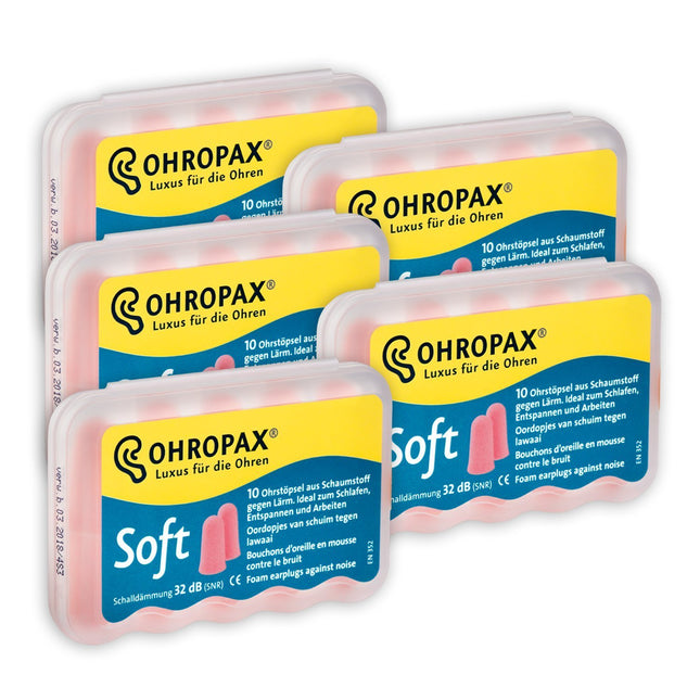 Ohropax Soft earplugs, 5 x 10 pieces