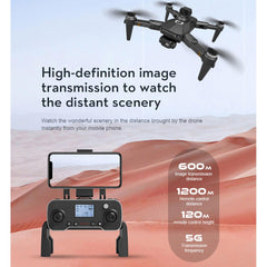 Foldable Drone RC Quadcopter with 8K Dual Camera, 5G Wi-Fi Transmission, Obstacle Avoidance, Optical Flow Positioning, Hovering, Black