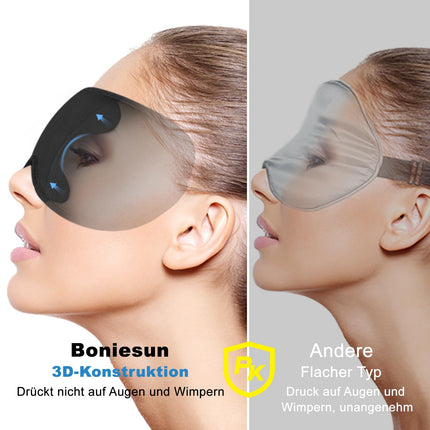 Boniesun 3D Sleep Mask for Side Sleepers, Blackout Eye Mask for Men and Women, Ultra-Thin Design, Comfortable and Breathable to Wear