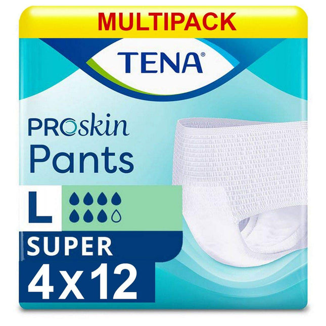 Tena Pants Super Large for severe bladder weakness, 12 pieces, 4-pack (4 x 12 pieces)