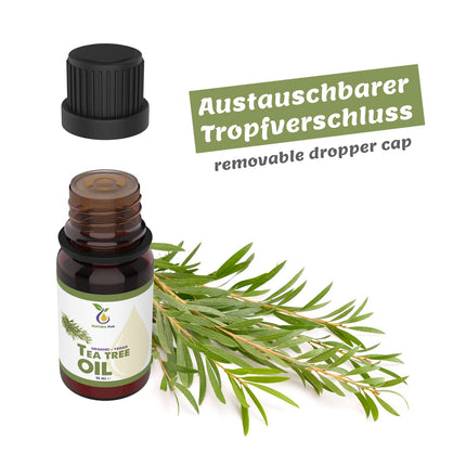 Organic Tea Tree Oil 10ml - 100% pure essential oil from Australia, vegan - Tea Tree Oil