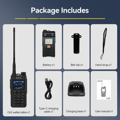 Retevis C62 Walkie Talkie Dual Band, Professional Ham Radio with LCD Screen, High-Performance Long-Range Two-Way Radio, 2000mAh, for Hiking/Hunting/Camping (Black, 1 Pack)