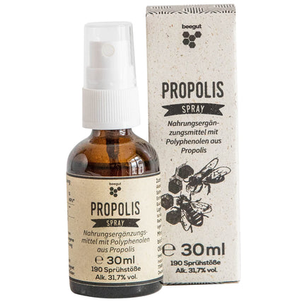 Propolis Spray 30ml with natural propolis, eucalyptus, ribwort plantain and lemon oil as mouth spray and throat spray (30ml)