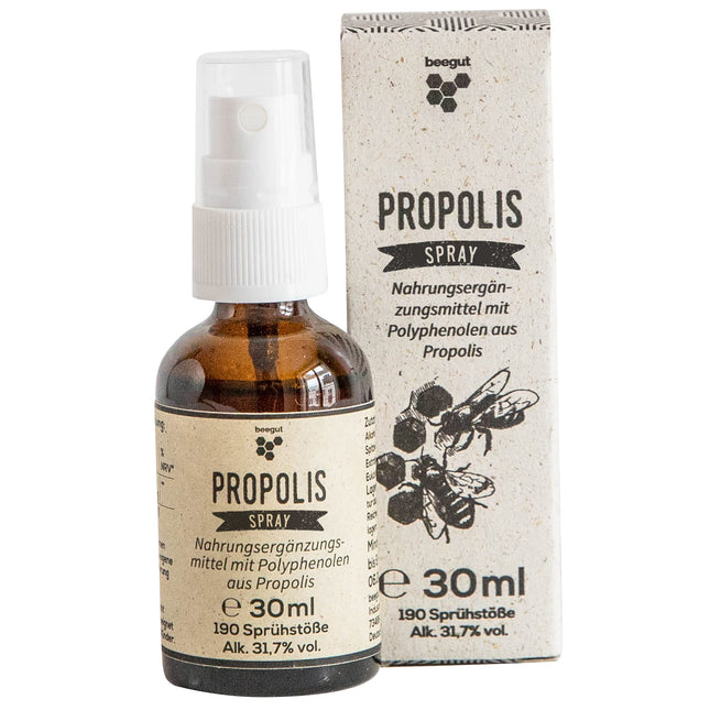 Propolis Spray 30ml with natural propolis, eucalyptus, ribwort plantain and lemon oil as mouth spray and throat spray (30ml)