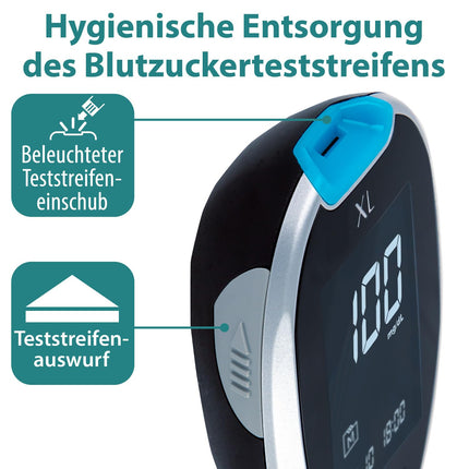 GlucoCheck XL blood glucose test strips (50 strips) for monitoring blood glucose levels (device not included)