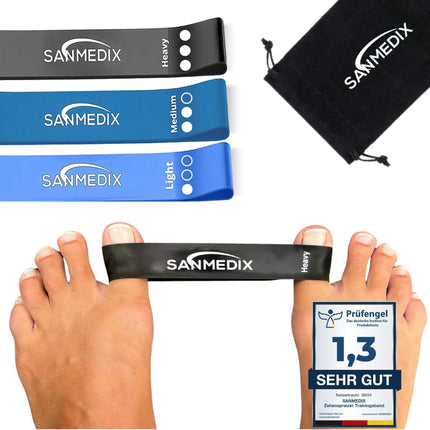 Sanmedix Hallux Valgus Toe Spreader Training Band for the Toe - Correction Set for Women and Men to Relieve Bunion Pain
