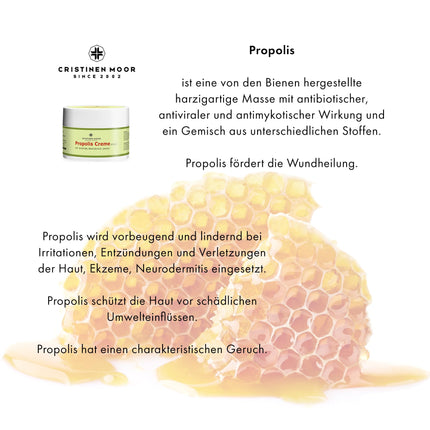 CristinenMoor Propolis Cream highly concentrated | 300 ml | Intensive propolis extract and high proportions of organic shea butter, organic hemp seed oil, and olive oil | Skin care from head to toe
