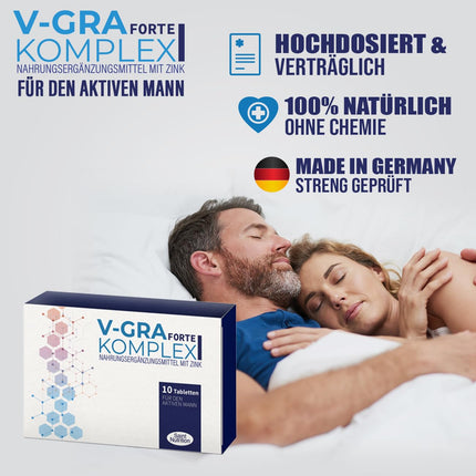 NEW: Saint Nutrition® V-GRA Forte Complex for men – extra strong with maca, L-arginine and zinc – with immediately available premium formula for men