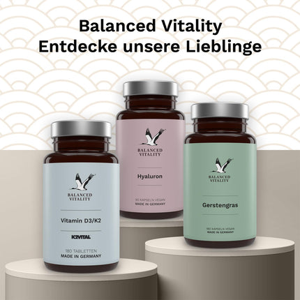 Vegan Omega 3 high-dose - 1500 mg per daily dose with 450 DHA &amp; 225 EPA from algae oil - 90 capsules 1 month - Omega 3 algae oil capsules with branded raw material life'sOMEGA® - Fish-free - Balanced Vitality