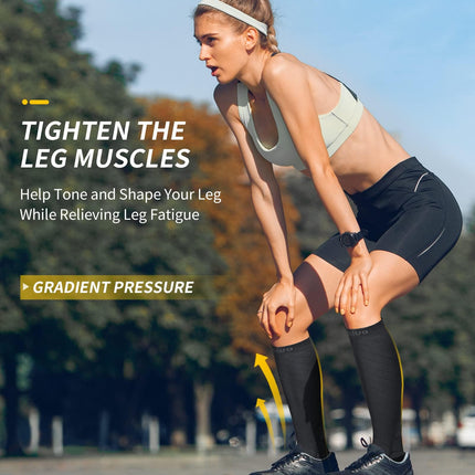 CAMBIVO compression stockings for women and men, 2 pairs, compression socks, support stockings for running, sports, flights, travel, cycling