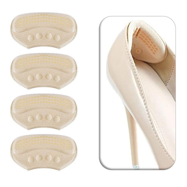 VivoFoot 4 Pack Heel Pads, Heel Protectors, Thick Insoles and Fillers for Shoes That Are Too Big, Heel Cushions for Shoes, Self-Adhesive Heel Holders to Prevent Blisters &amp; Friction (Beige)